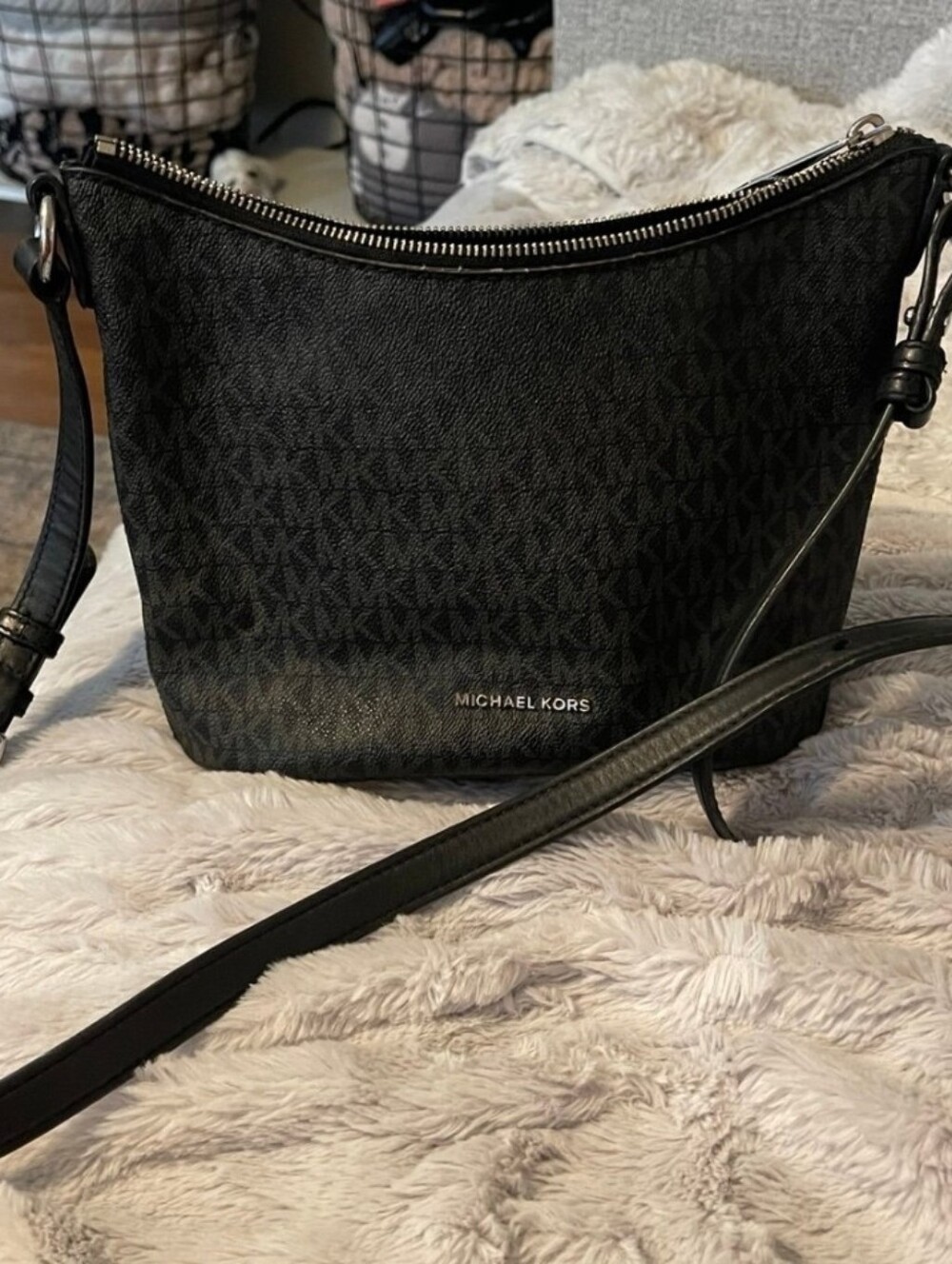 Michael Kors Black Crossbody Bag - Signature MK Print